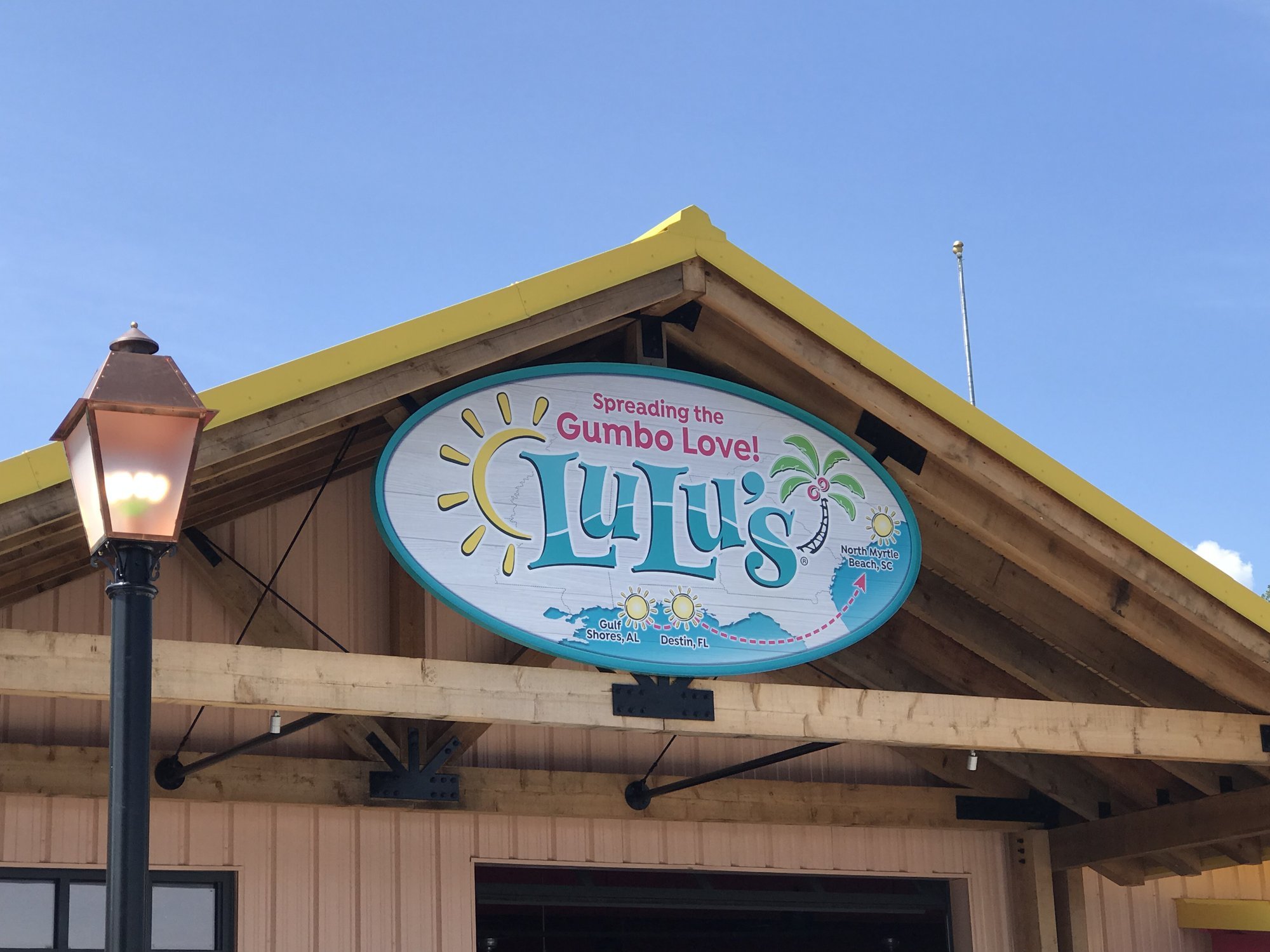 LuLu's Spreading the Gumbo Love sign at Barefoot Landing North Myrtle Beach