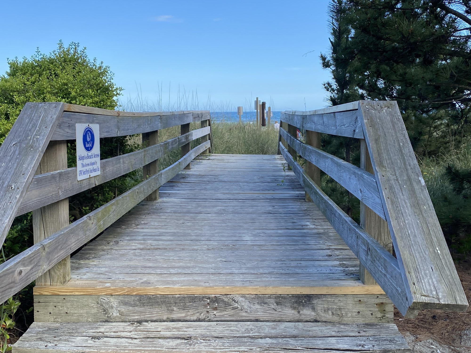 Wooden beach access boardwalk at 3rd Ave N near Ocean Keyes North Myrtle Beach