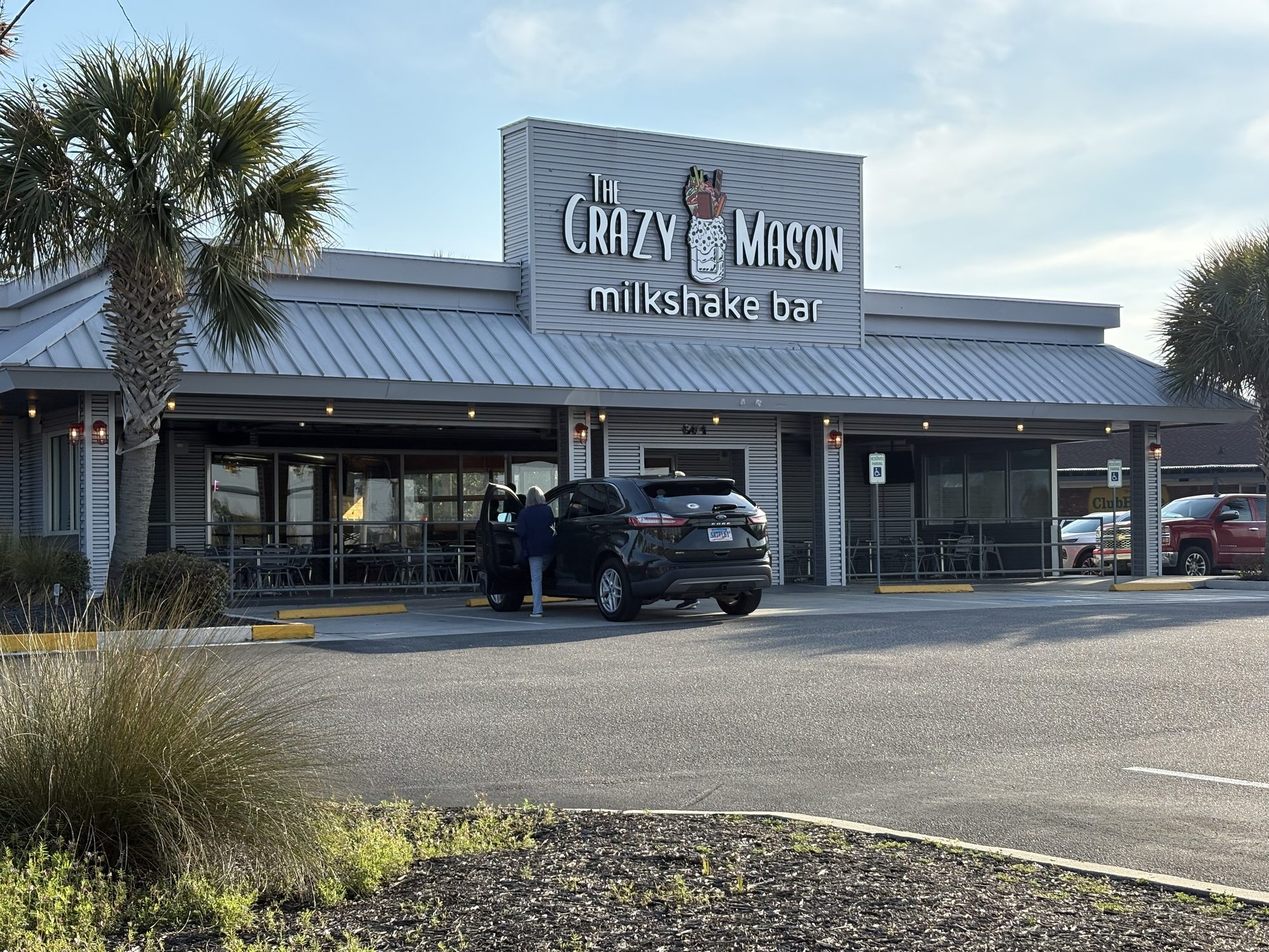 The Crazy Mason Milkshake Bar building exterior on Main Street North Myrtle Beach