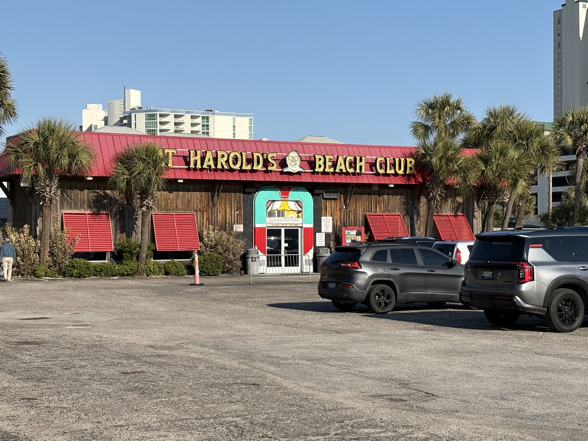 Fat Harold's Beach Club exterior on Main Street in North Myrtle Beach SC