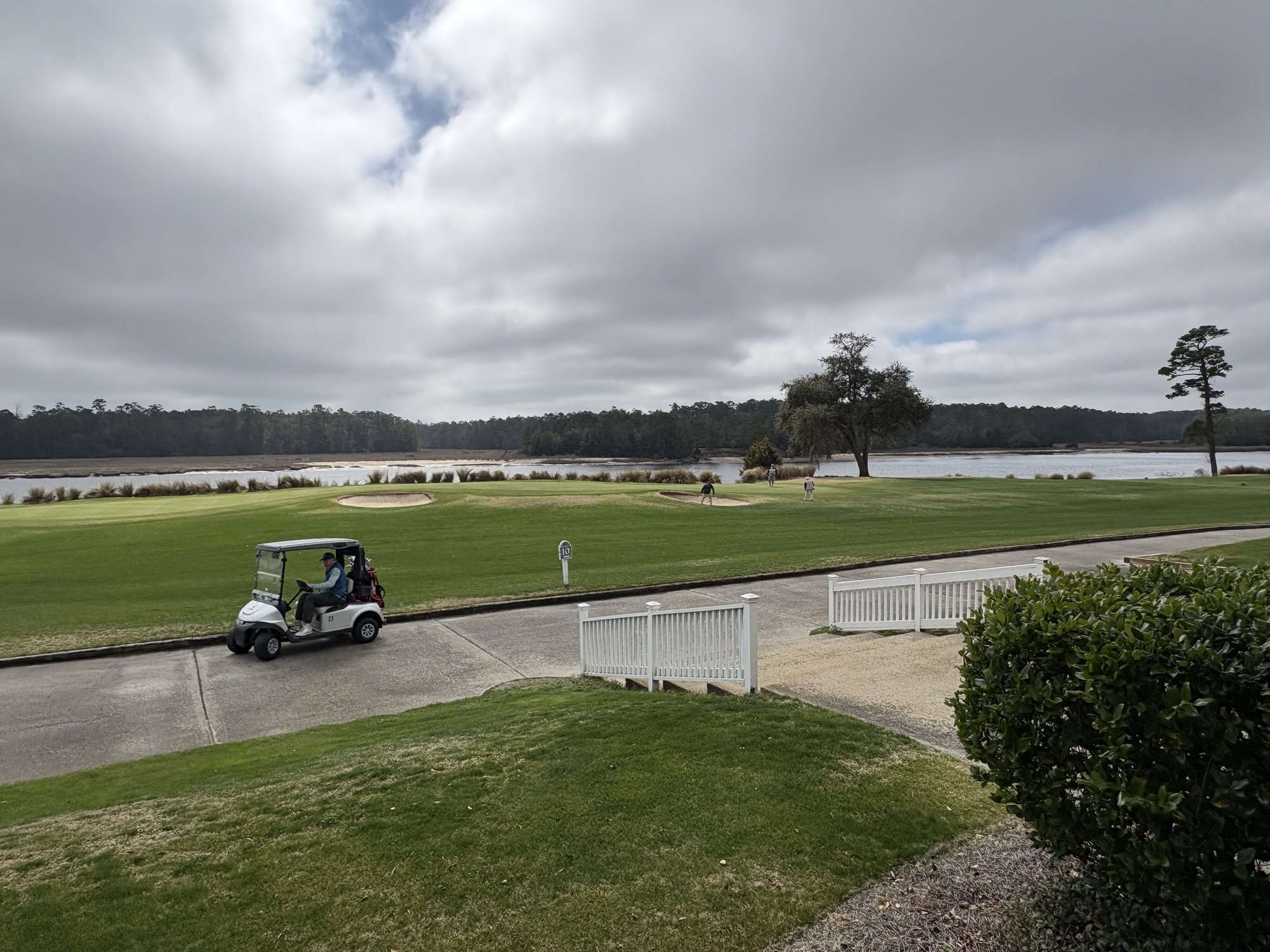 Golf hole at Glen Dornoch with Intracoastal Waterway views and marsh landscape