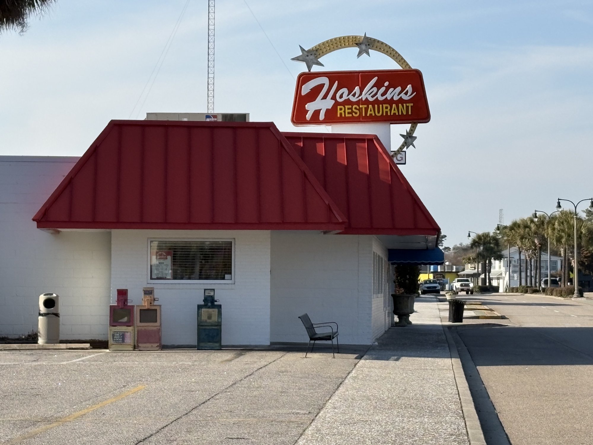 Hoskins Restaurant classic retro sign on Main Street in North Myrtle Beach