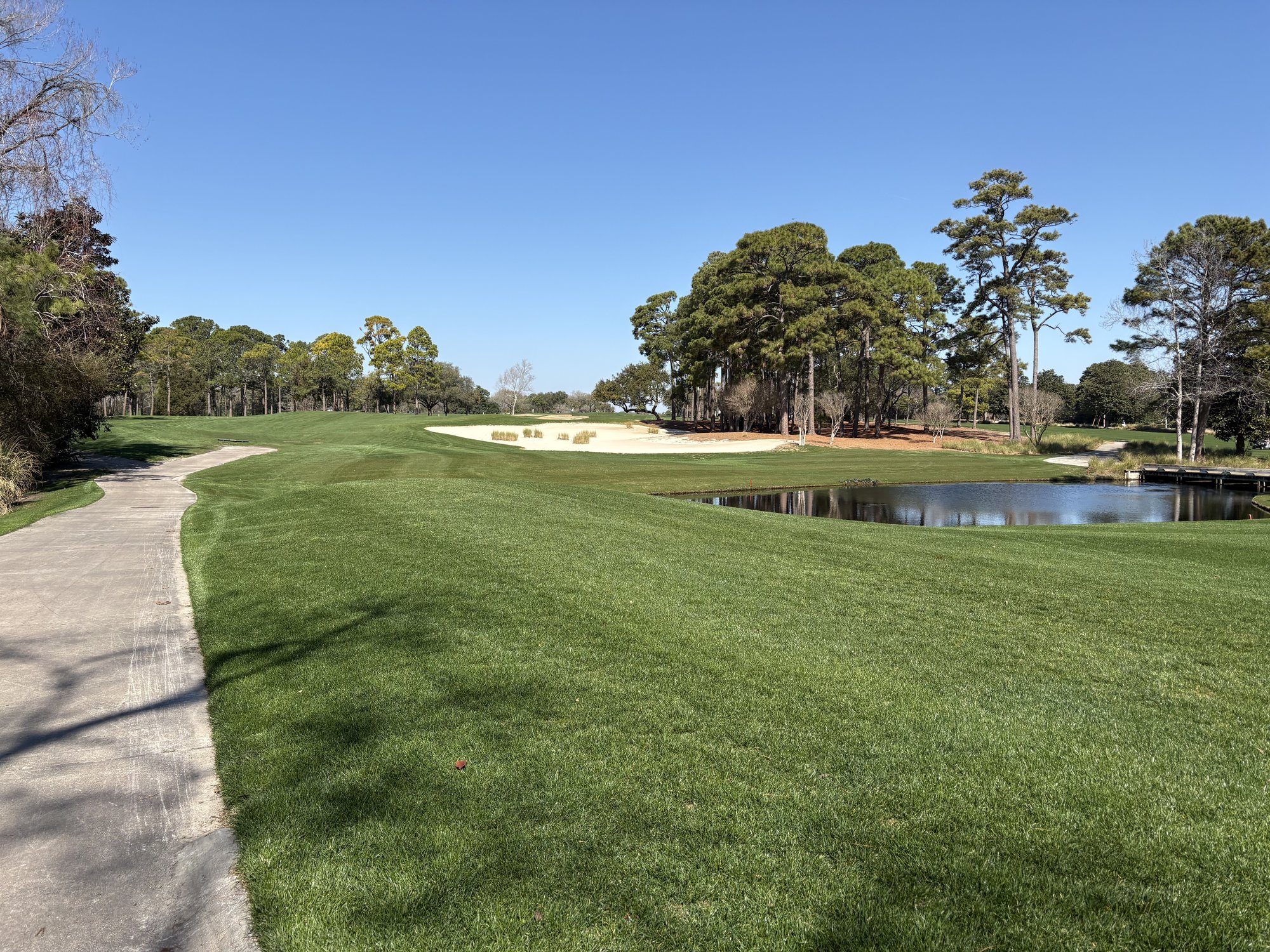 Bunker complex with water hazard at Pine Lakes Country Club Myrtle Beach SC